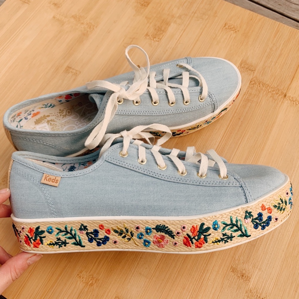 Rifle Paper Co X Keds Rosaline Embroidered Shoes